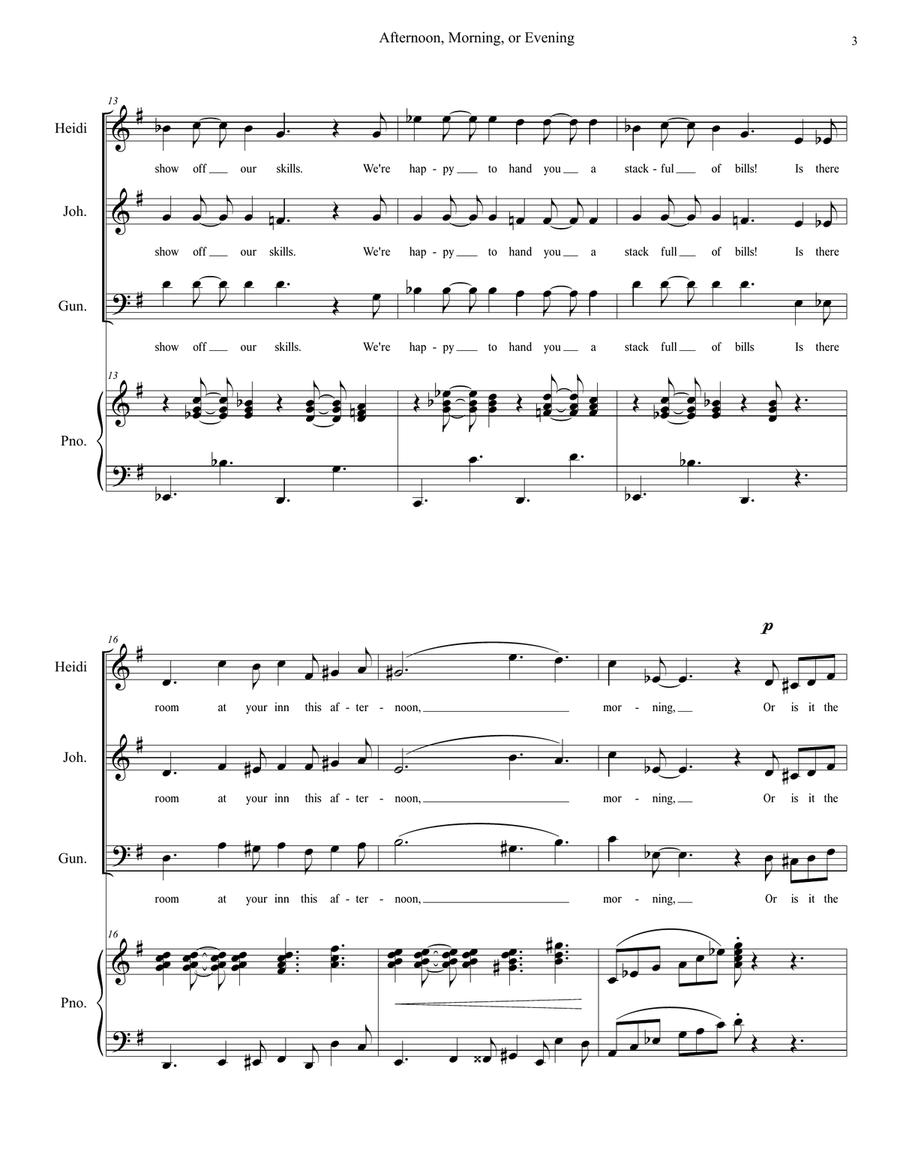 Afternoon, Morning, Or Evening Piano, Vocal scores gallery preview page 4