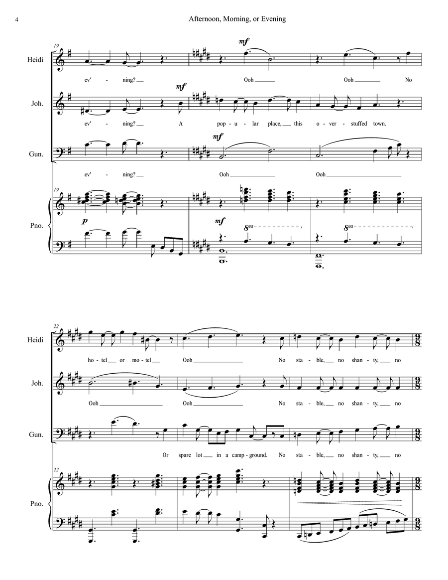 Afternoon, Morning, Or Evening Piano, Vocal scores gallery preview page 5