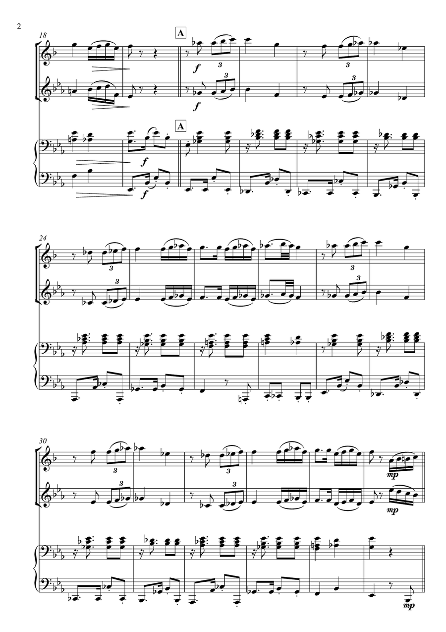 Por una cabeza - Clarinet, Violin & Piano Clarinet scores gallery preview page 2
