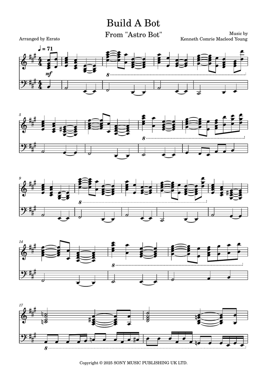Build A Bot Build A Bot Piano Solo scores gallery preview page 1