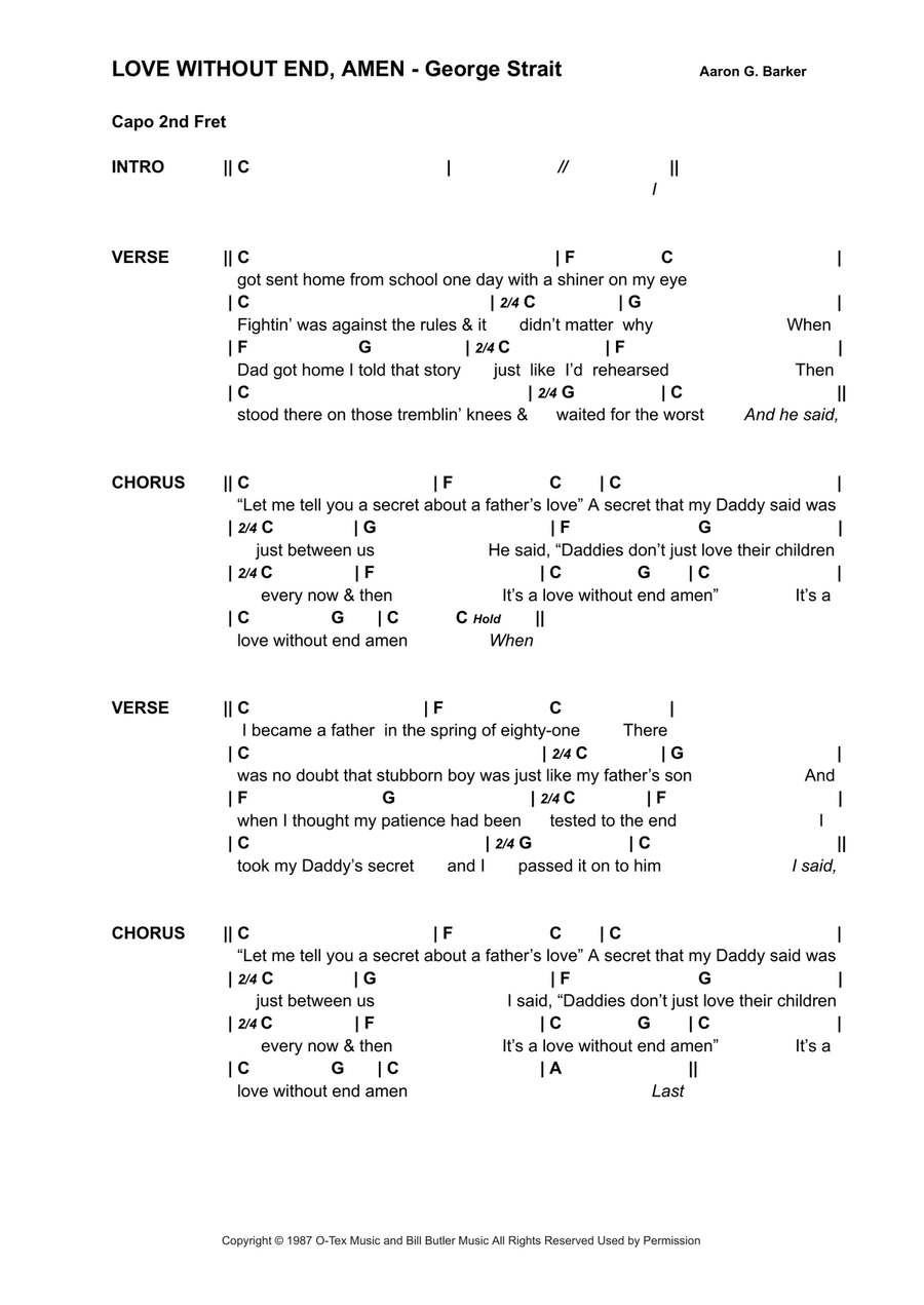 Love Without End, Amen Love Without End, Amen Electric Guitar scores gallery preview page 1