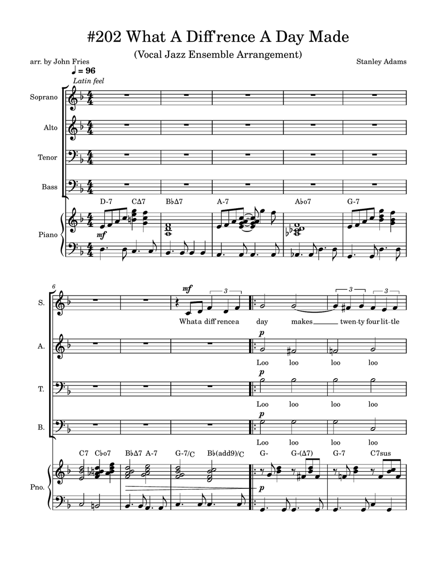 What A Diff'rence A Day Made 4-Part scores gallery preview page 1