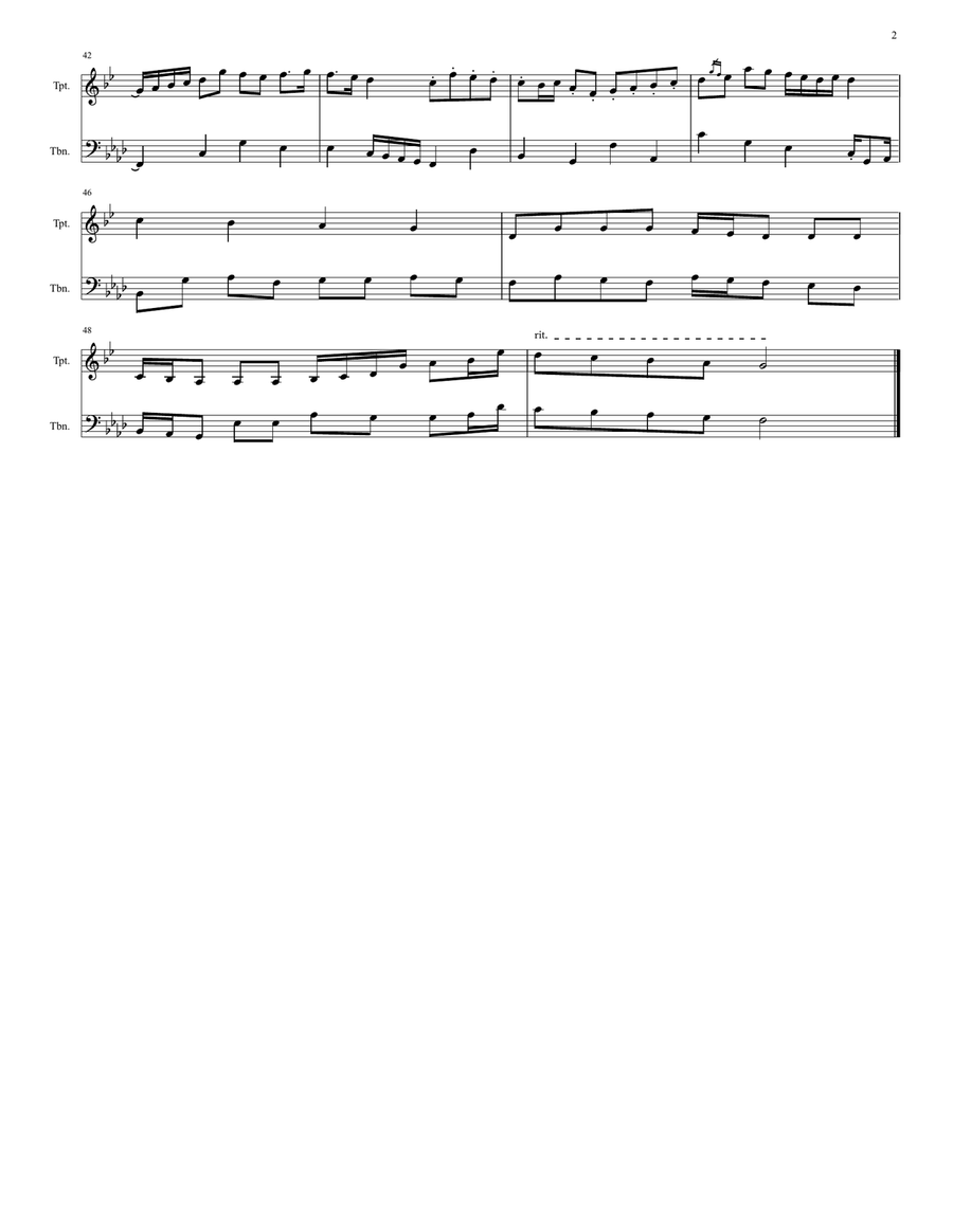 SUB-ZERO in F Minor for Trombone and Trumpet Duet (Op. 12 No. 3) Brass Duet scores gallery preview page 2
