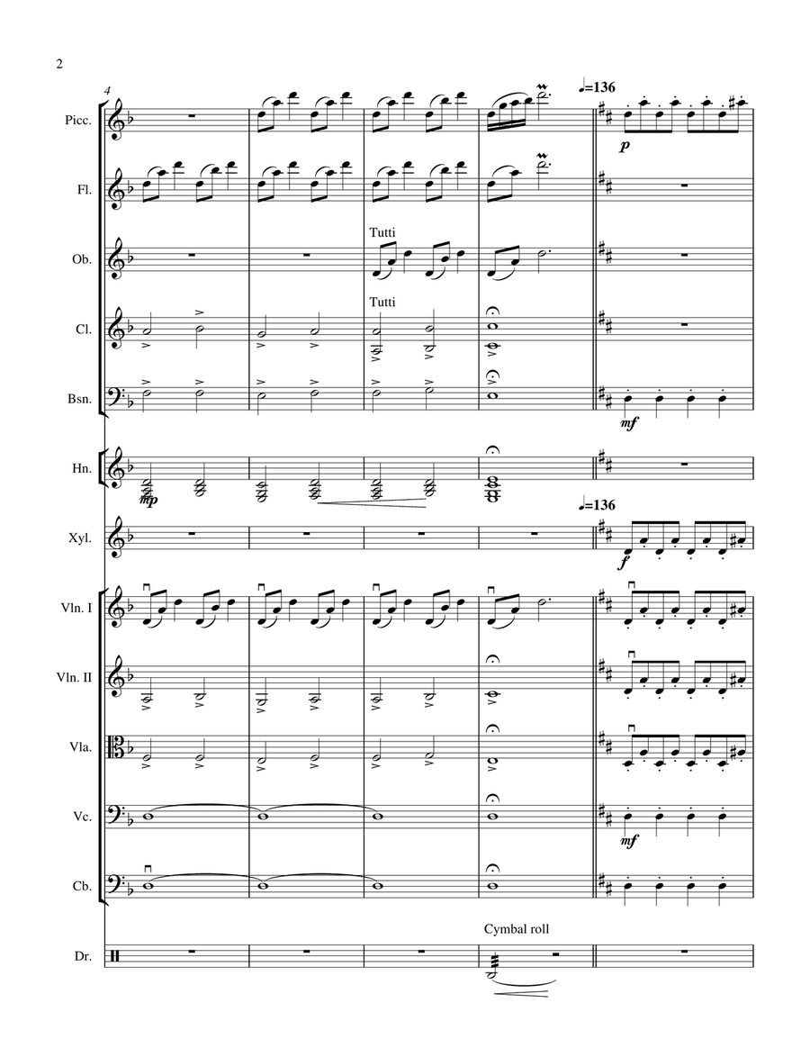 Medley: Mamma Mia with Voulez-Vous, Gimme! Gimme! Gimme! (A Man After Midnight), and Dancing Queen Full Orchestra scores gallery preview page 2