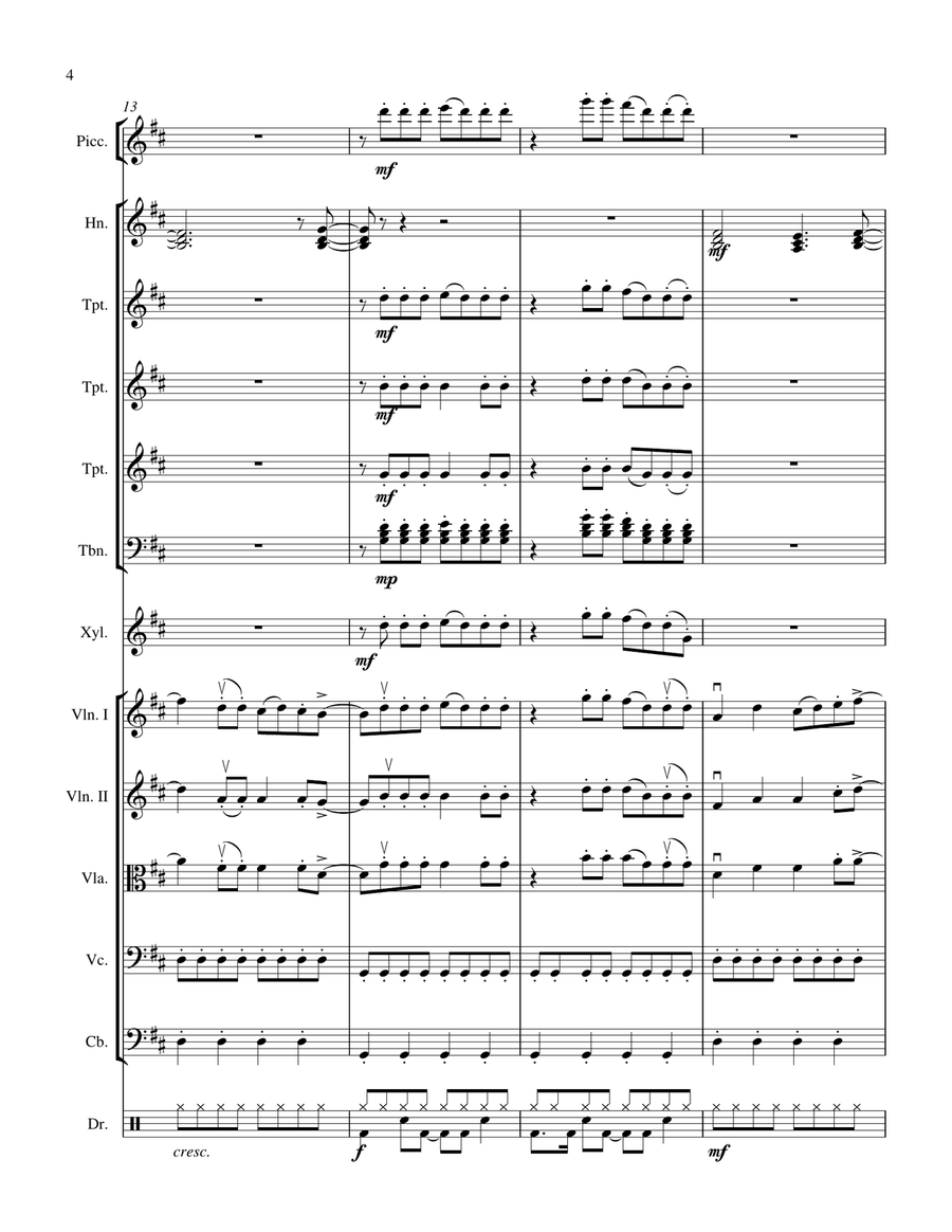 Medley: Mamma Mia with Voulez-Vous, Gimme! Gimme! Gimme! (A Man After Midnight), and Dancing Queen Full Orchestra scores gallery preview page 4