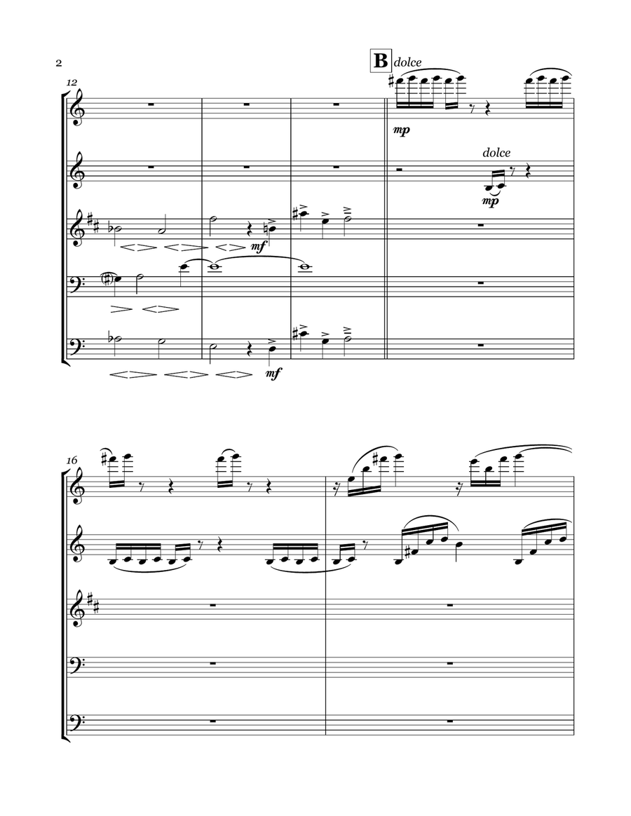Pastoral for Wind Quintet Woodwind Quintet scores gallery preview page 3