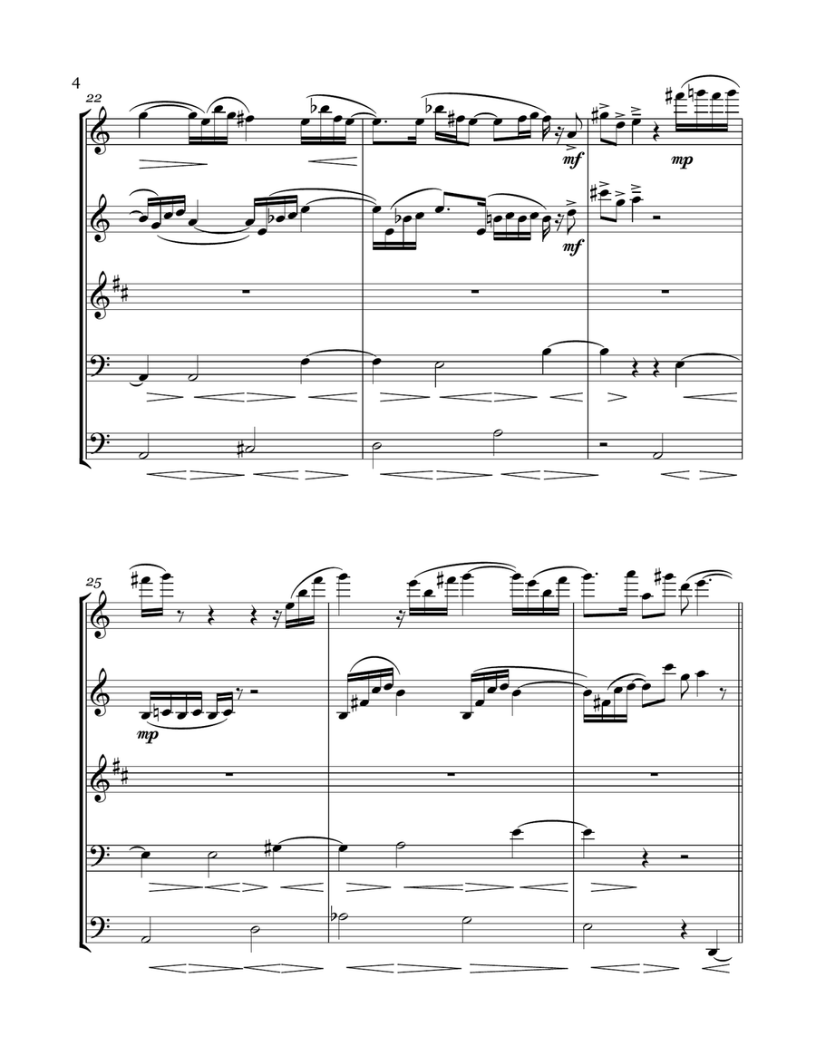 Pastoral for Wind Quintet Woodwind Quintet scores gallery preview page 5