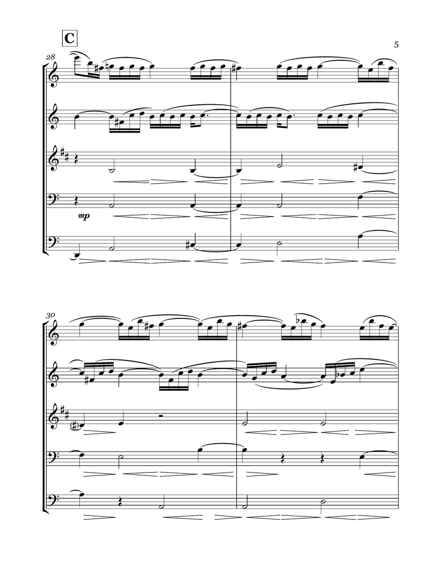 Pastoral for Wind Quintet Woodwind Quintet scores gallery preview page 6