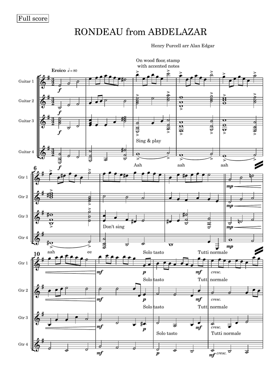 RONDO from ABDELAZAR SUITE for GUITAR ENSEMBLE Guitar Ensemble scores gallery preview page 3