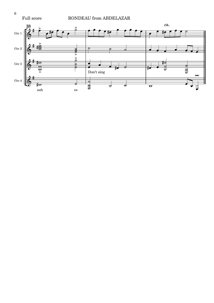 RONDO from ABDELAZAR SUITE for GUITAR ENSEMBLE Guitar Ensemble scores gallery preview page 6