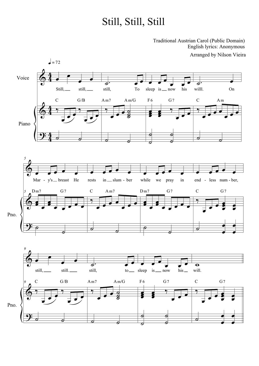 Still, Still, Still – Vocal and Easy Piano Arrangement with Chords Voice scores gallery preview page 1