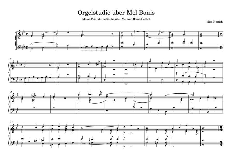 Orgelstudie über Mel Bonis Organ Solo scores gallery preview page 1