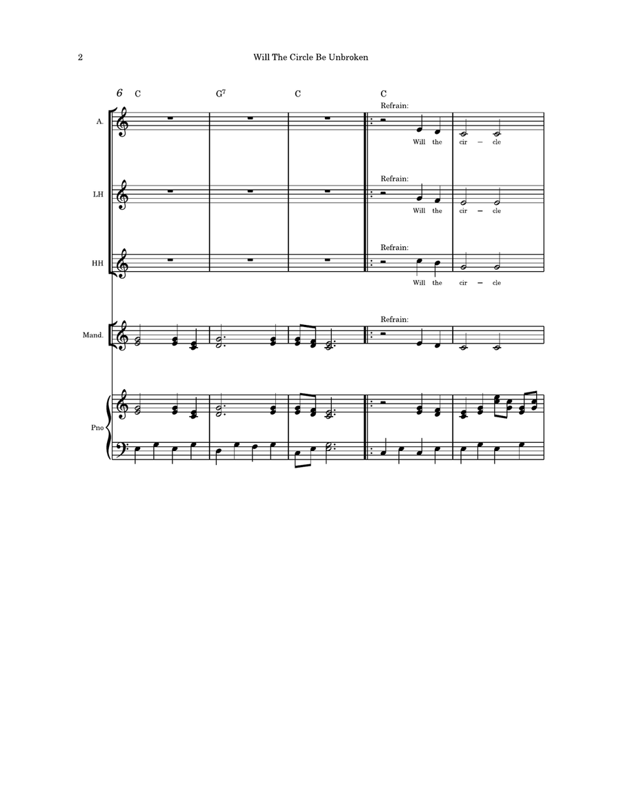 Will the Circle Be Unbroken - trio optional mandolin and Piano Small Ensemble scores gallery preview page 2