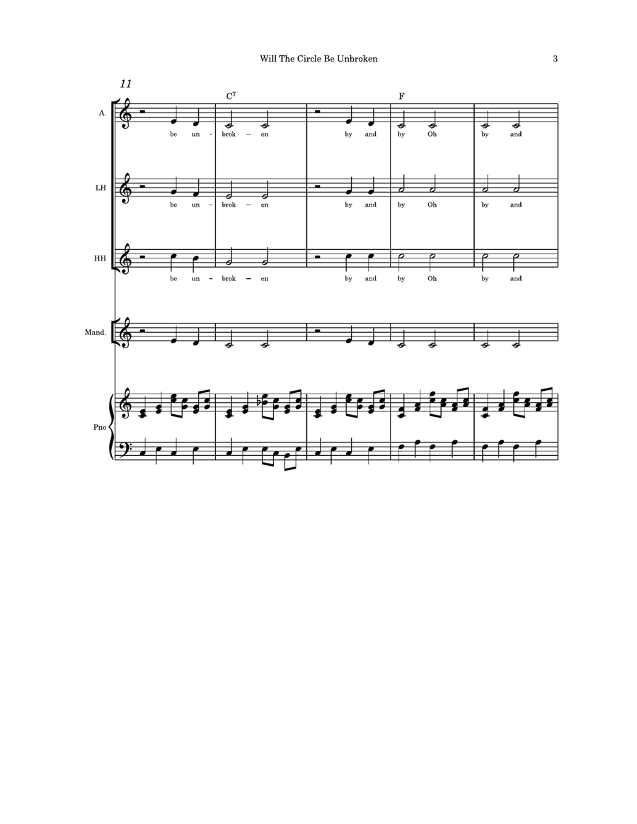 Will the Circle Be Unbroken - trio optional mandolin and Piano Small Ensemble scores gallery preview page 3