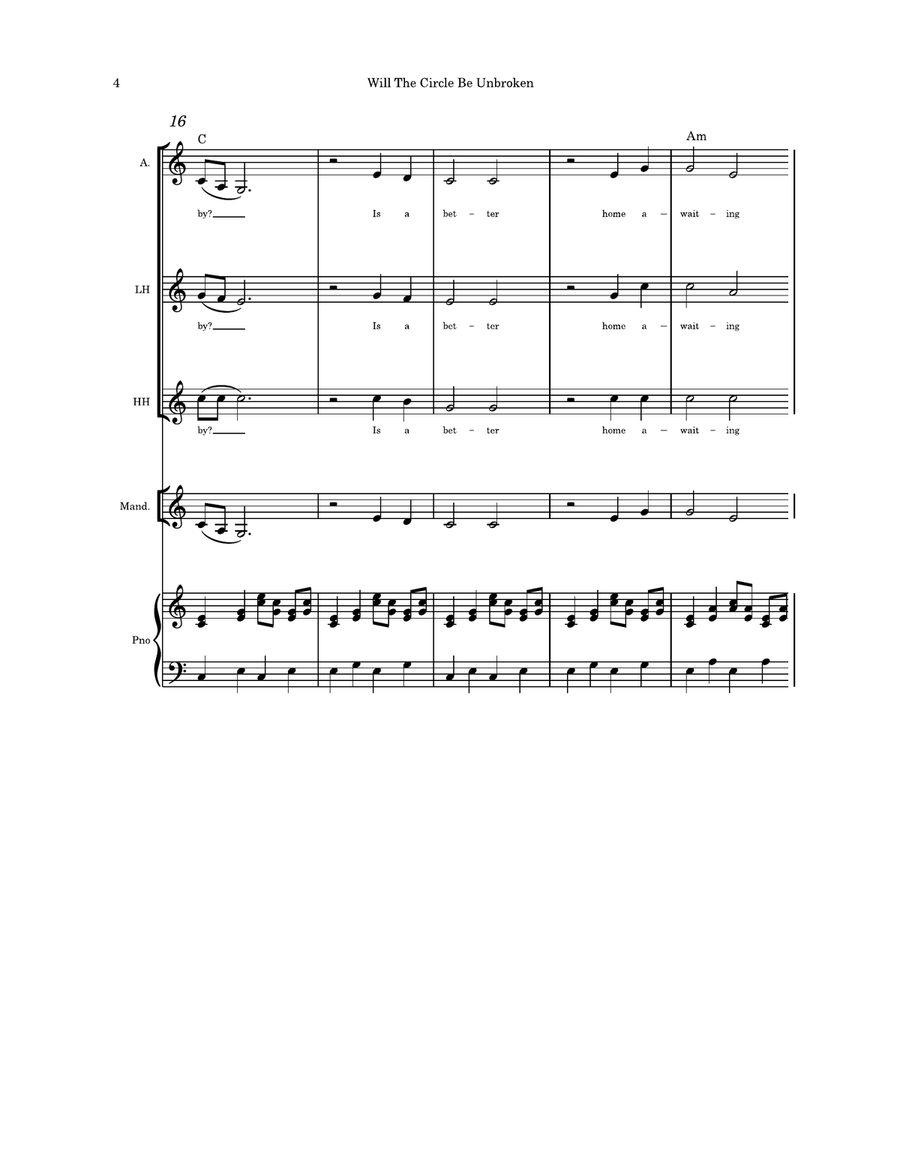 Will the Circle Be Unbroken - trio optional mandolin and Piano Small Ensemble scores gallery preview page 4