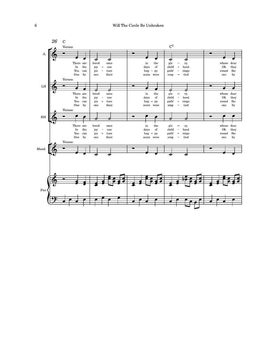 Will the Circle Be Unbroken - trio optional mandolin and Piano Small Ensemble scores gallery preview page 6