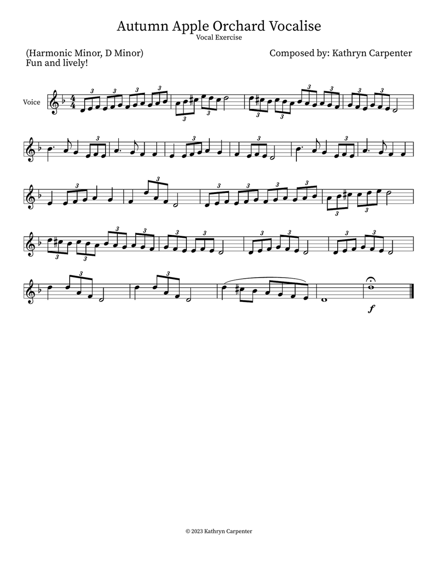 Autumn Apple Orchard Vocalise Piano, Vocal scores gallery preview page 3