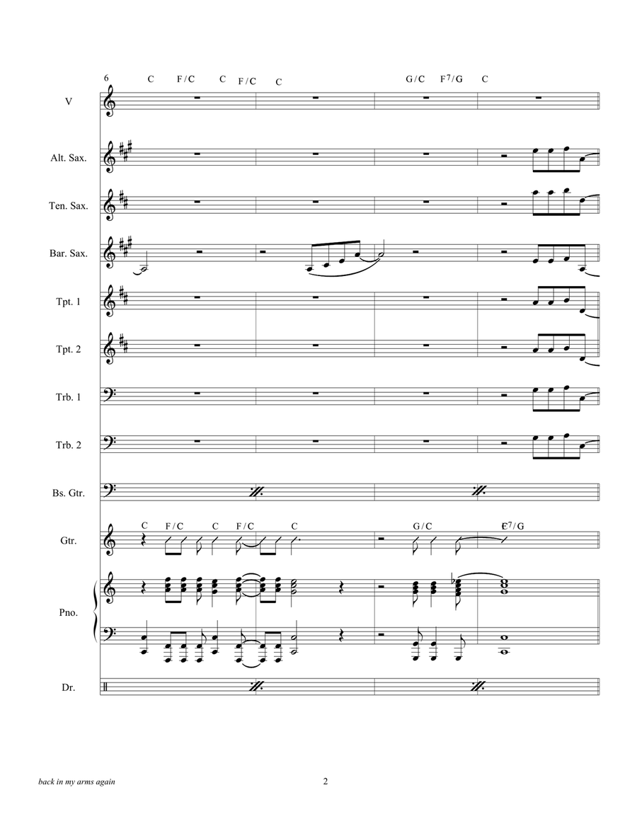 Back In My Arms Again Large Ensemble scores gallery preview page 4