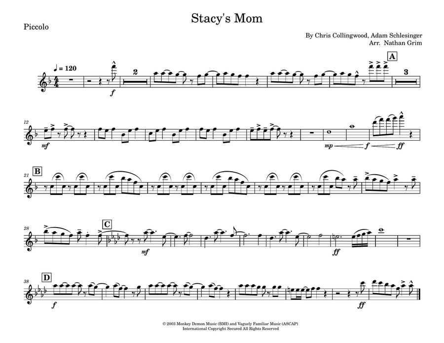 Stacy's Mom Stacy's Mom Marching Band scores gallery preview page 5