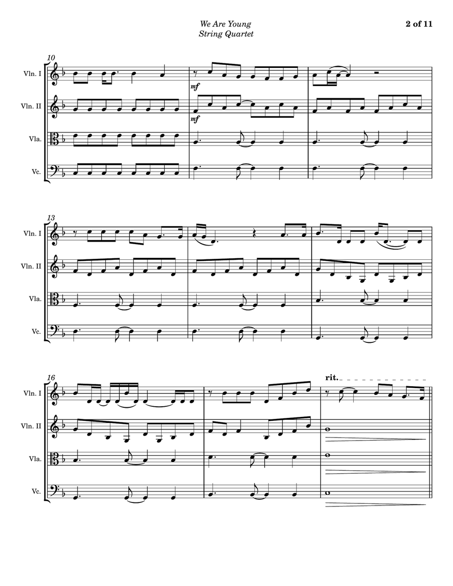 We Are Young String Quartet scores gallery preview page 2