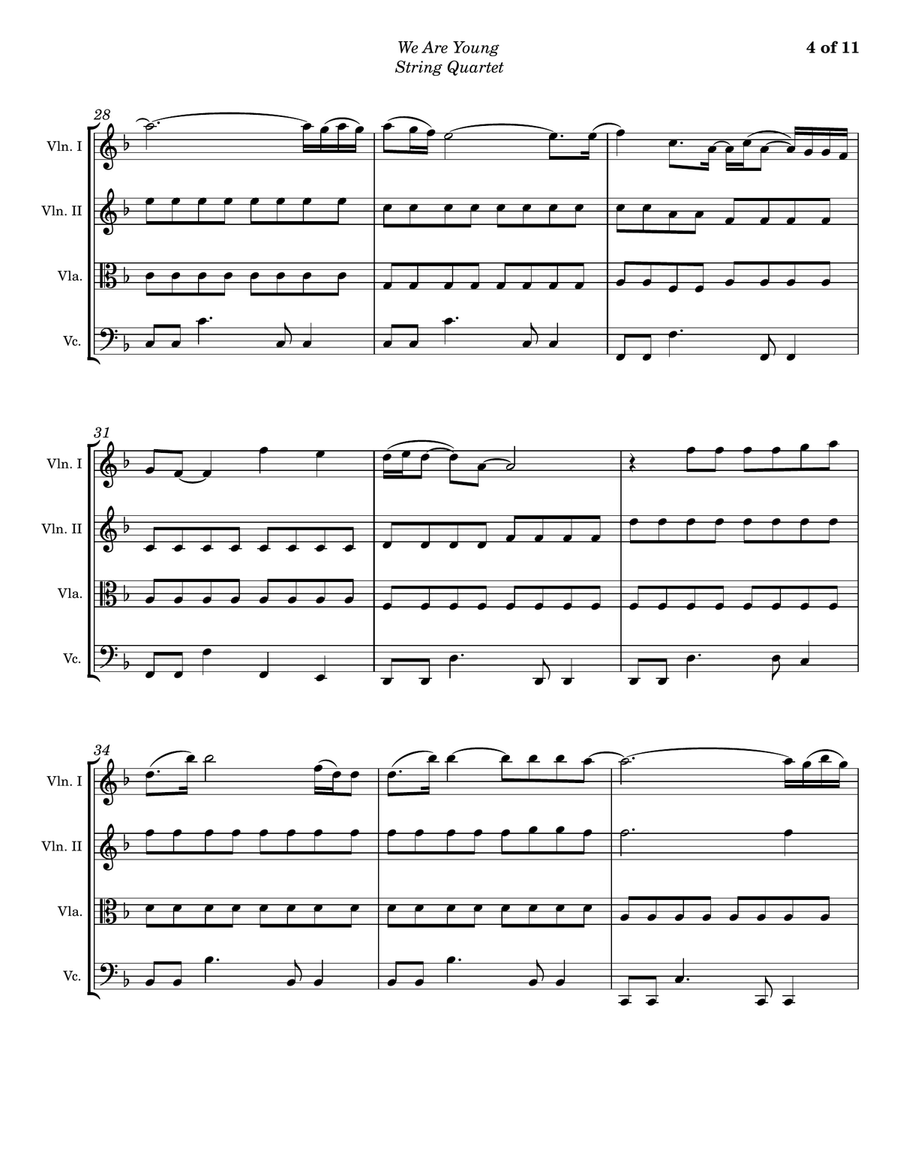 We Are Young String Quartet scores gallery preview page 4