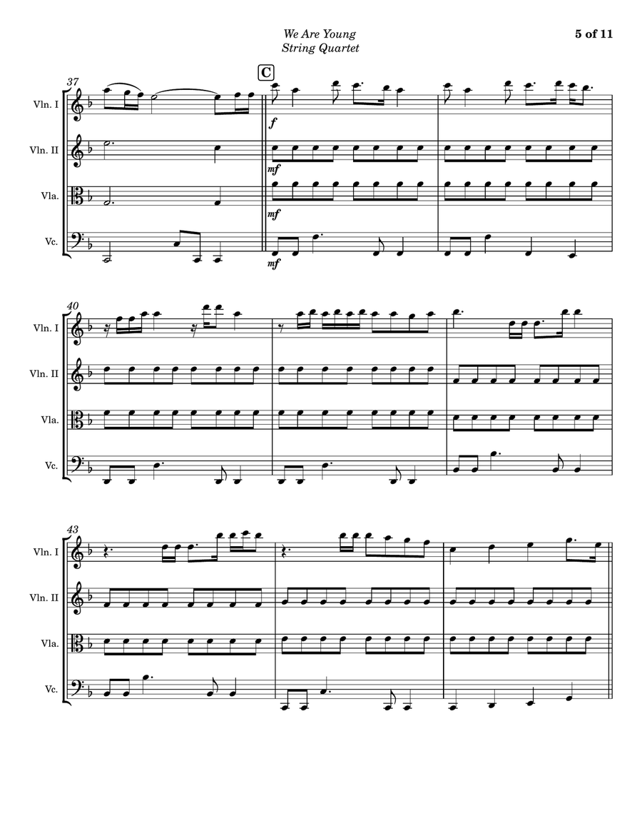 We Are Young String Quartet scores gallery preview page 5