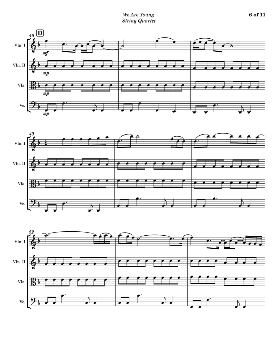 We Are Young String Quartet scores gallery preview page 6