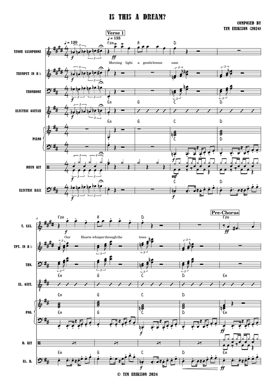Is This A Dream? Is This A Dream? Jazz Ensemble scores gallery preview page 1