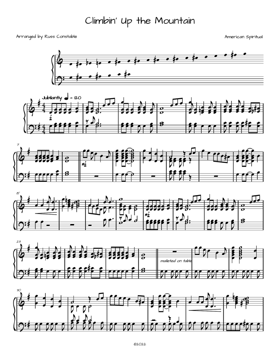 Climbin' Up the Mountain Climbin' Up the Mountain Handbell Choir scores gallery preview page 1