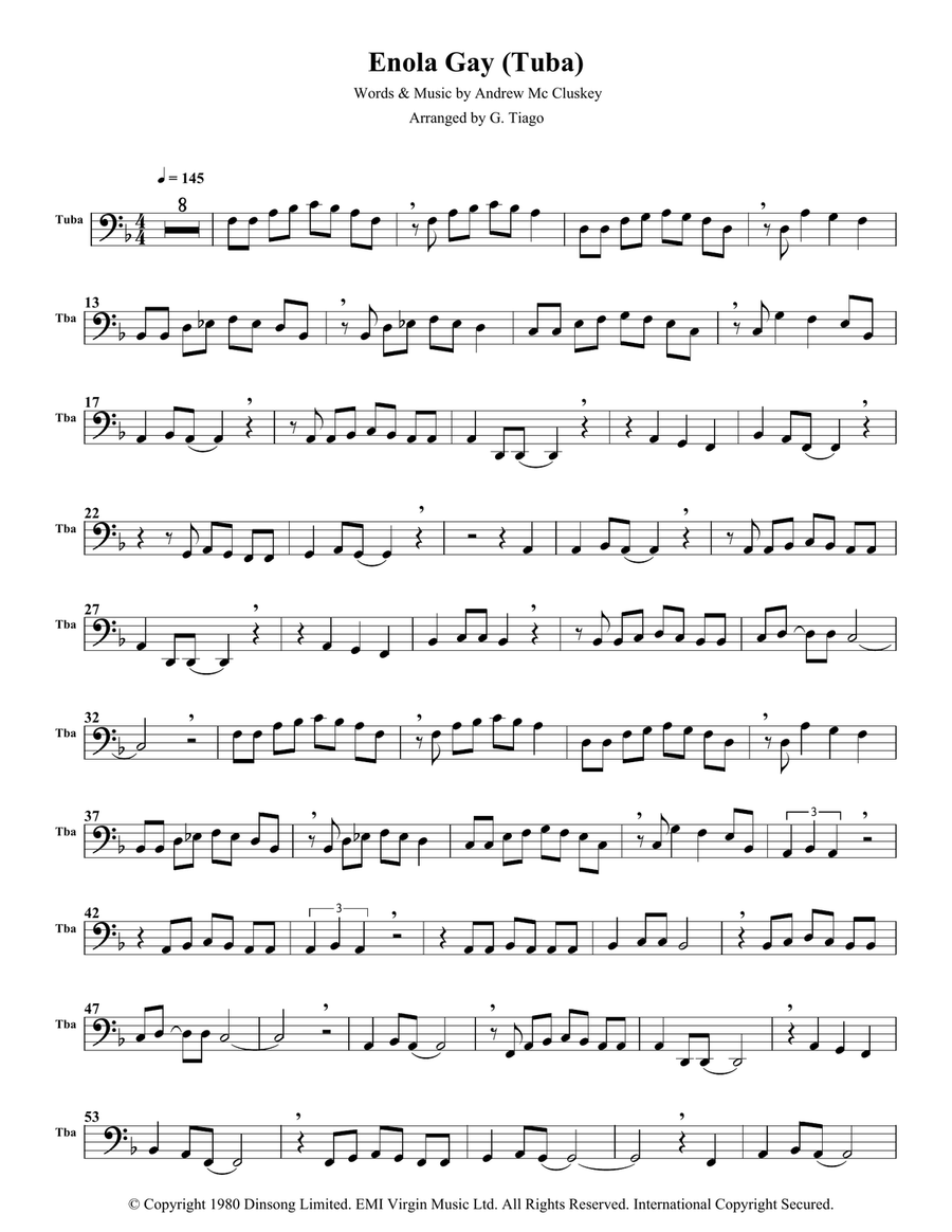Enola Gay Enola Gay Tuba scores gallery preview page 1