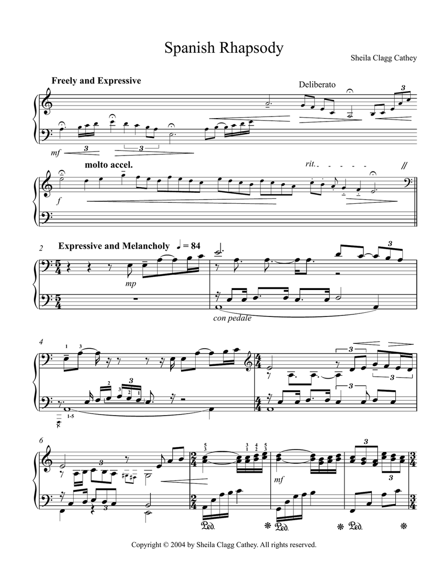 Spanish Rhapsody Piano Solo scores gallery preview page 2