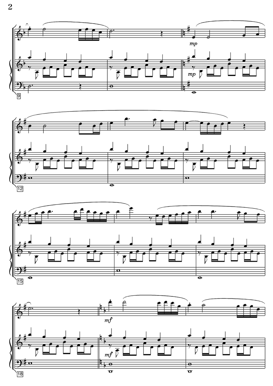 Lyrical Short Piece (Flute + Piano) Flute Solo scores gallery preview page 3
