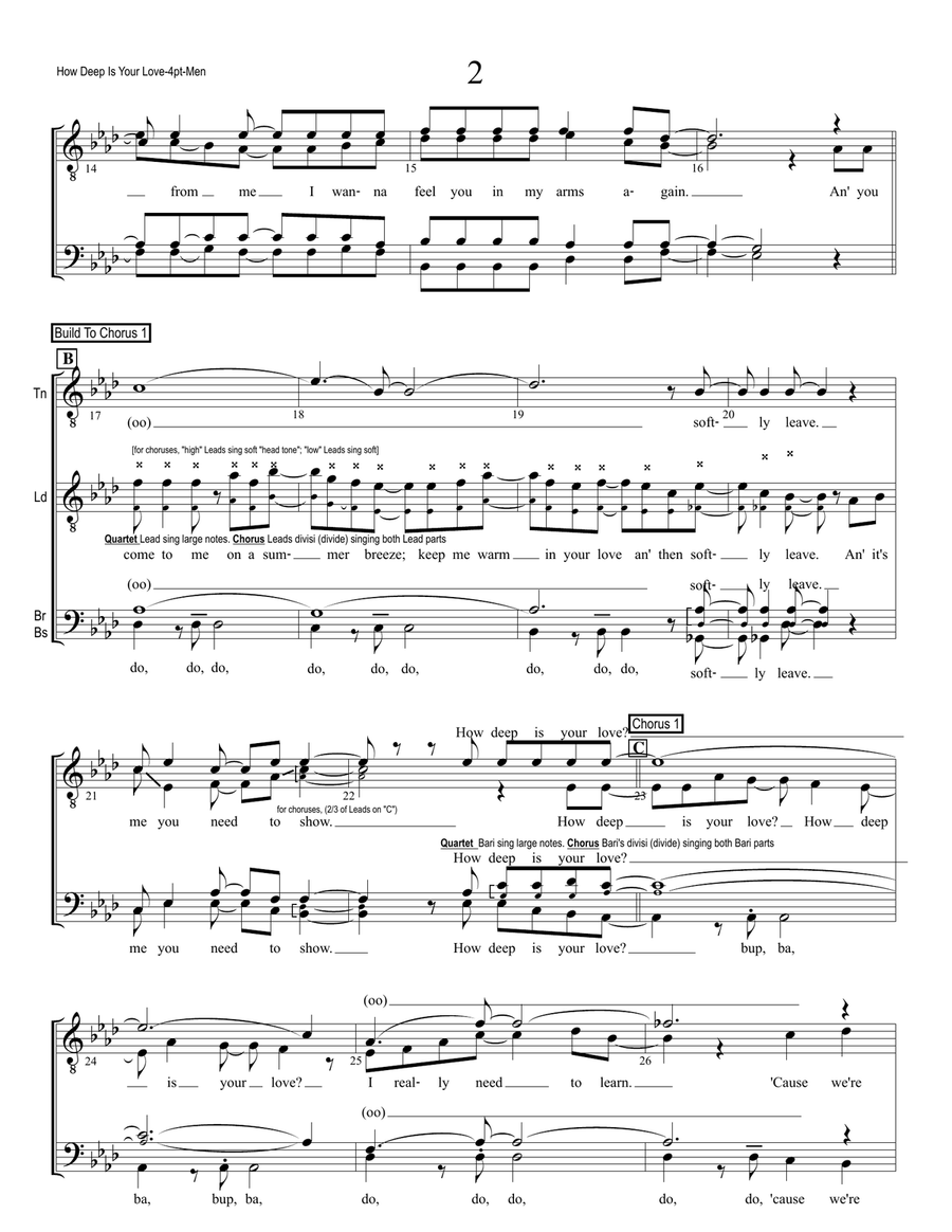 How Deep Is Your Love How Deep Is Your Love TTBB scores gallery preview page 2