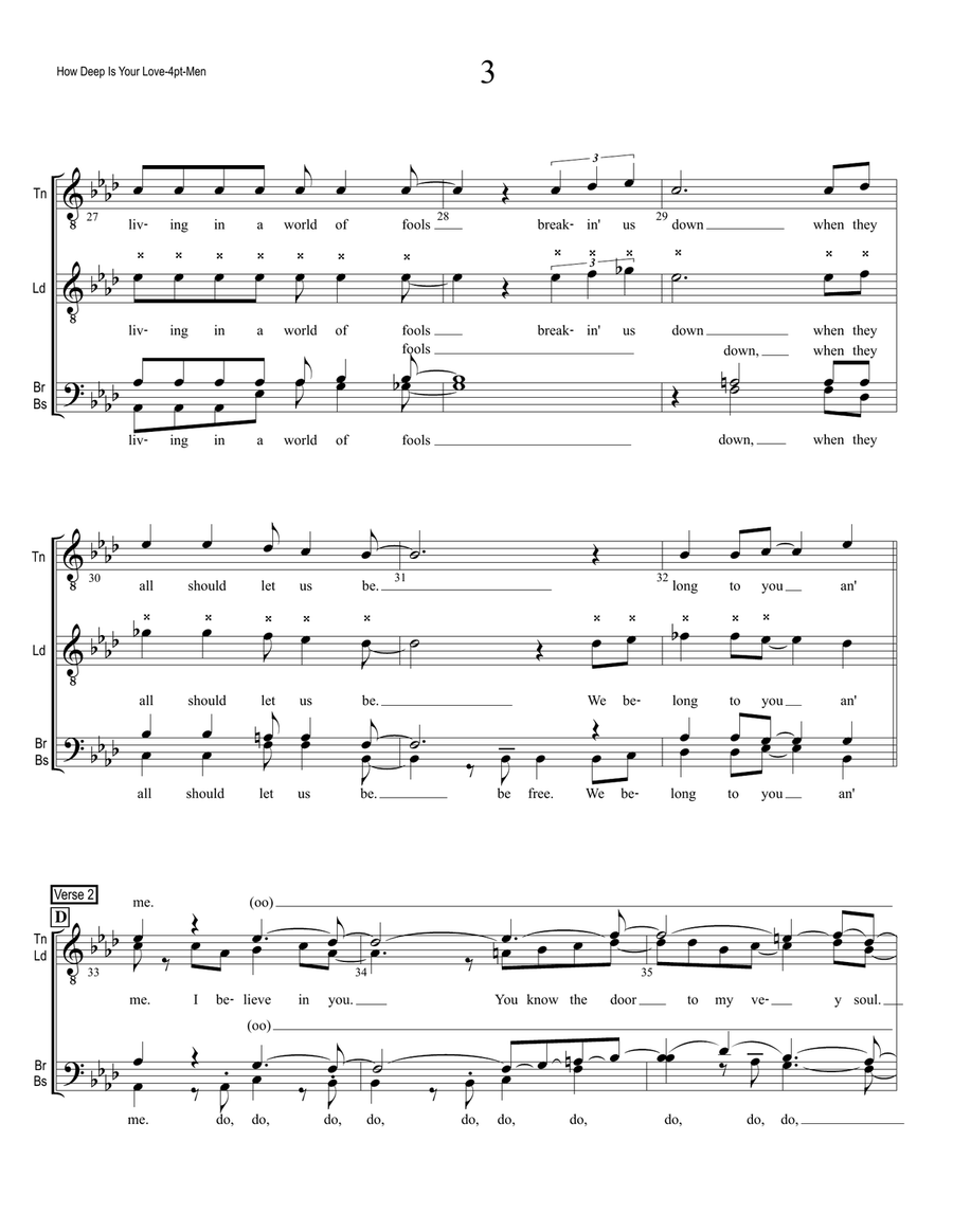 How Deep Is Your Love How Deep Is Your Love TTBB scores gallery preview page 3