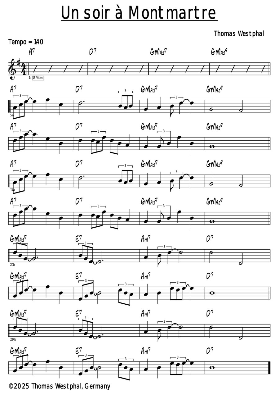 Un soir à Montmartre Un soir à Montmartre Piano scores gallery preview page 1