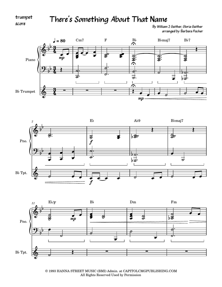 There's Something About That Name B-Flat Trumpet scores gallery preview page 1