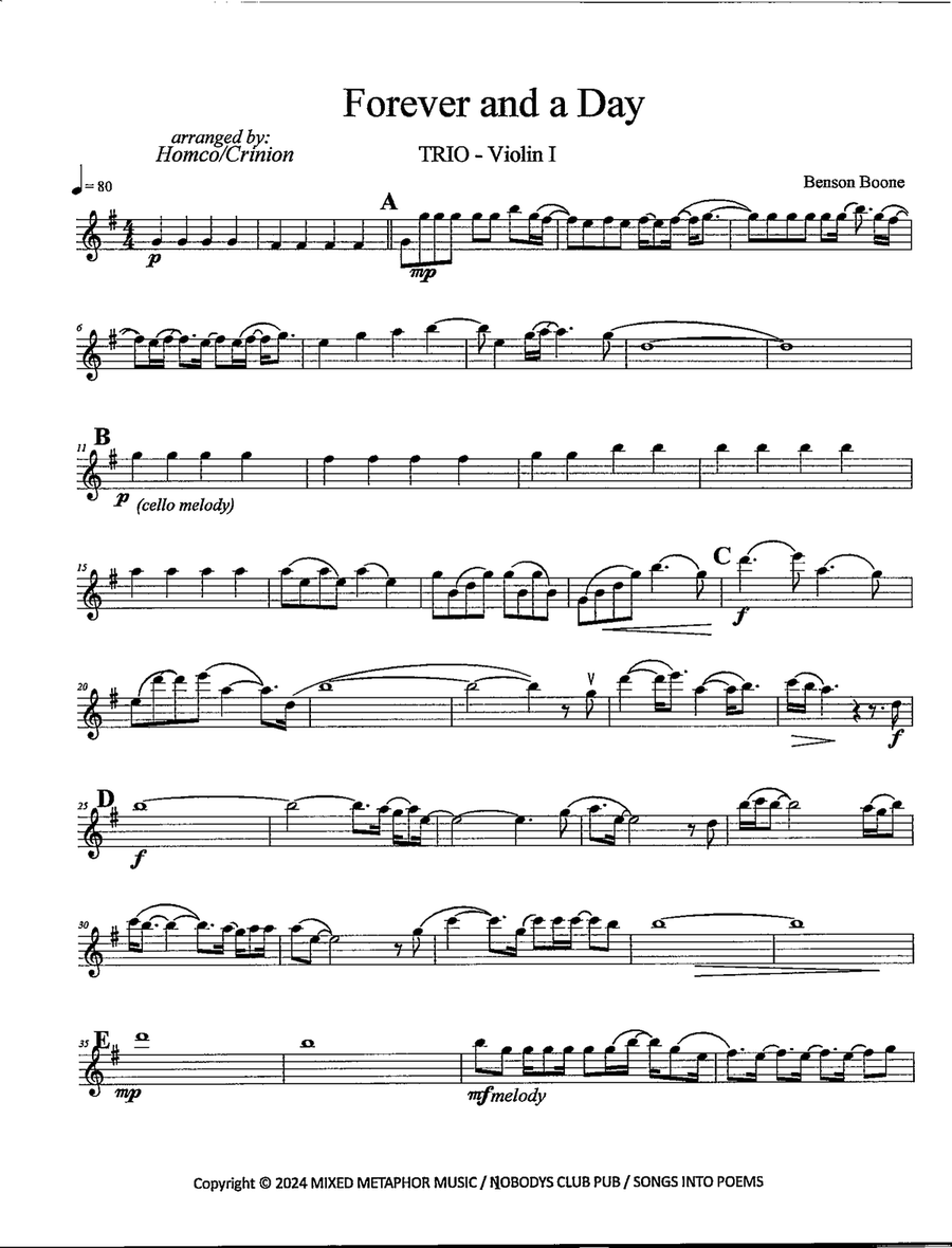 Forever And A Day Forever And A Day String Trio scores gallery preview page 2