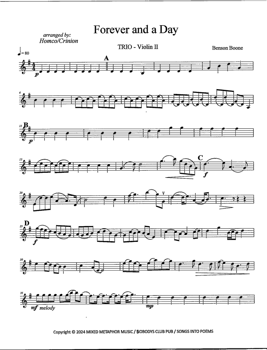 Forever And A Day Forever And A Day String Trio scores gallery preview page 4