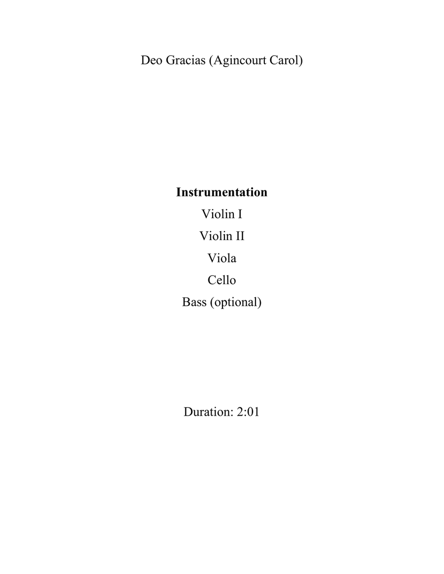 Deo Gracias (Agincourt Carol) String Orchestra scores gallery preview page 2