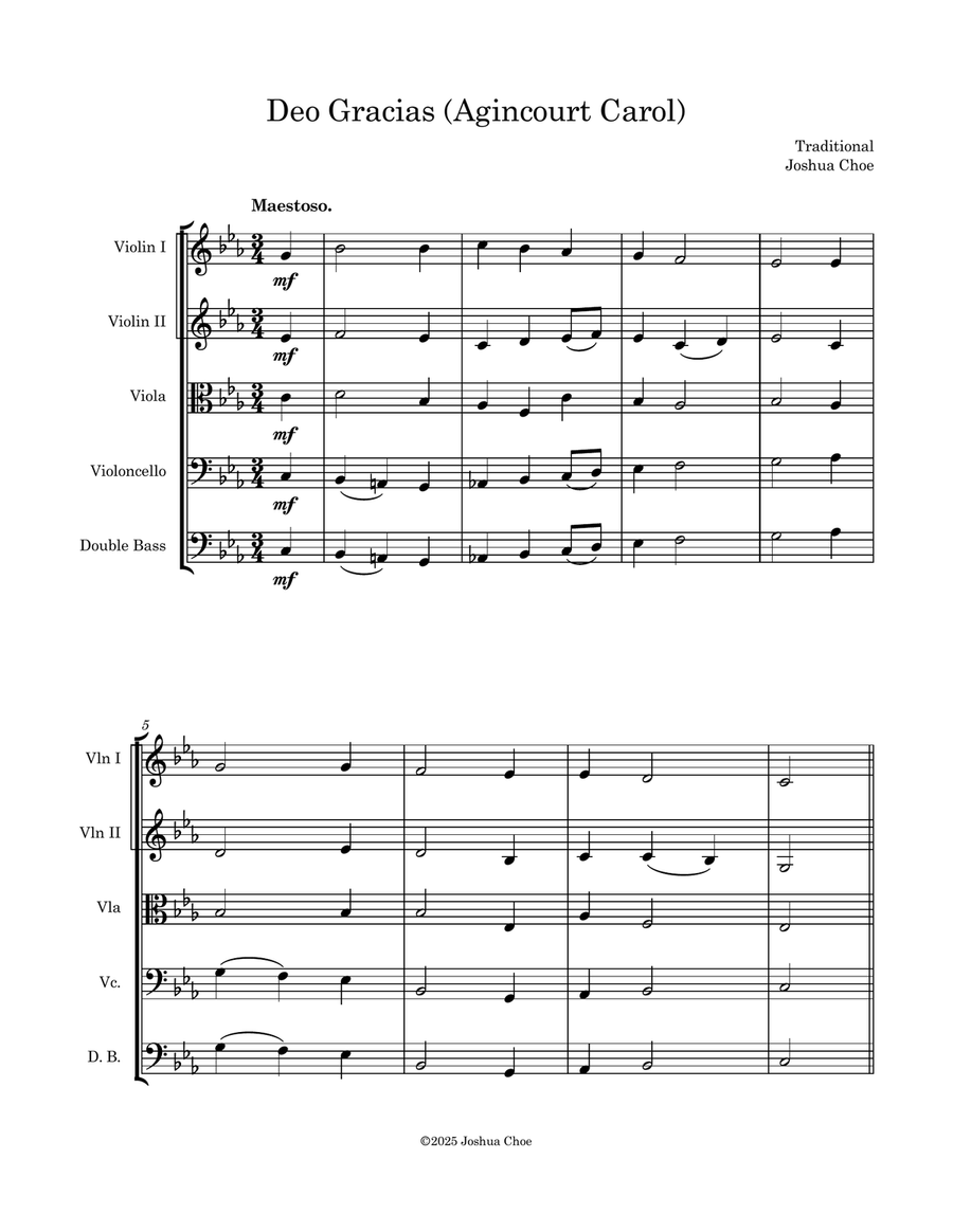 Deo Gracias (Agincourt Carol) String Orchestra scores gallery preview page 3