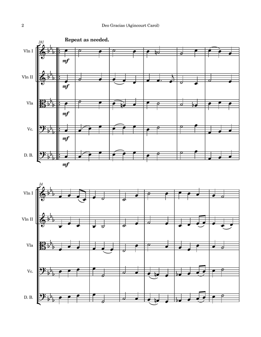 Deo Gracias (Agincourt Carol) String Orchestra scores gallery preview page 4