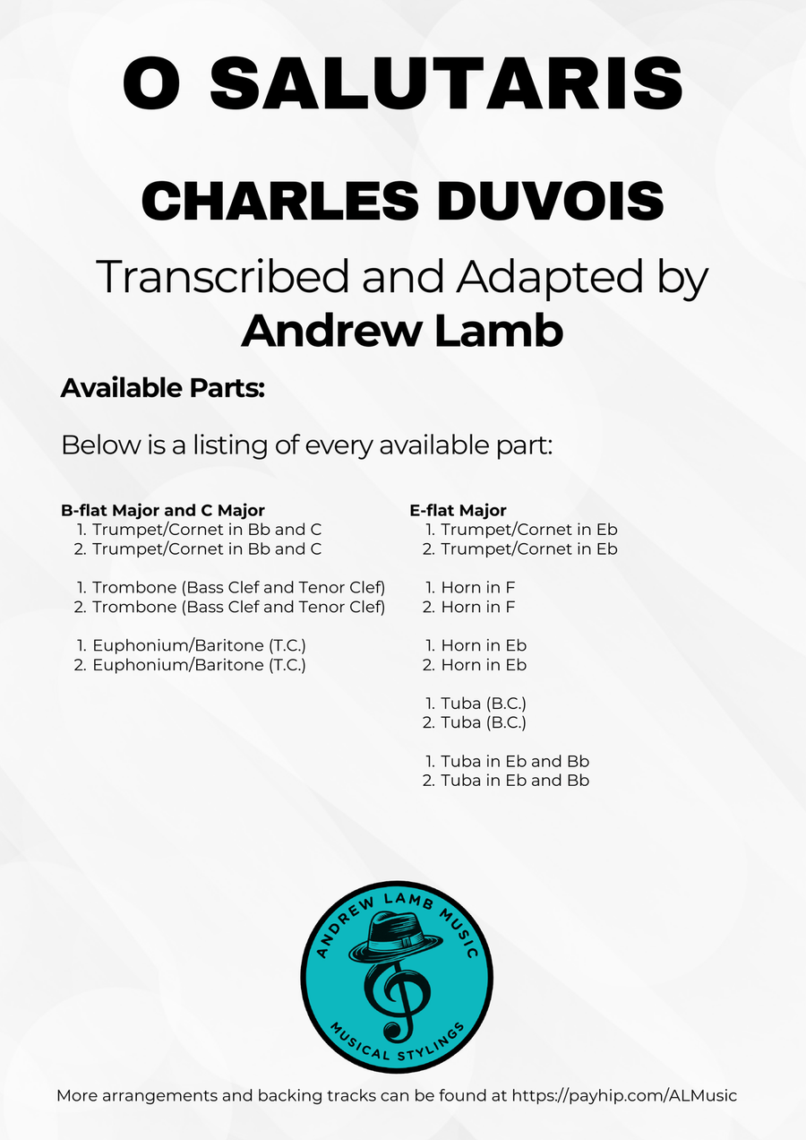 Charles DUVOIS | O Salutaris | for Brass Duet and Piano Accompaniment Brass Duet scores gallery preview page 3