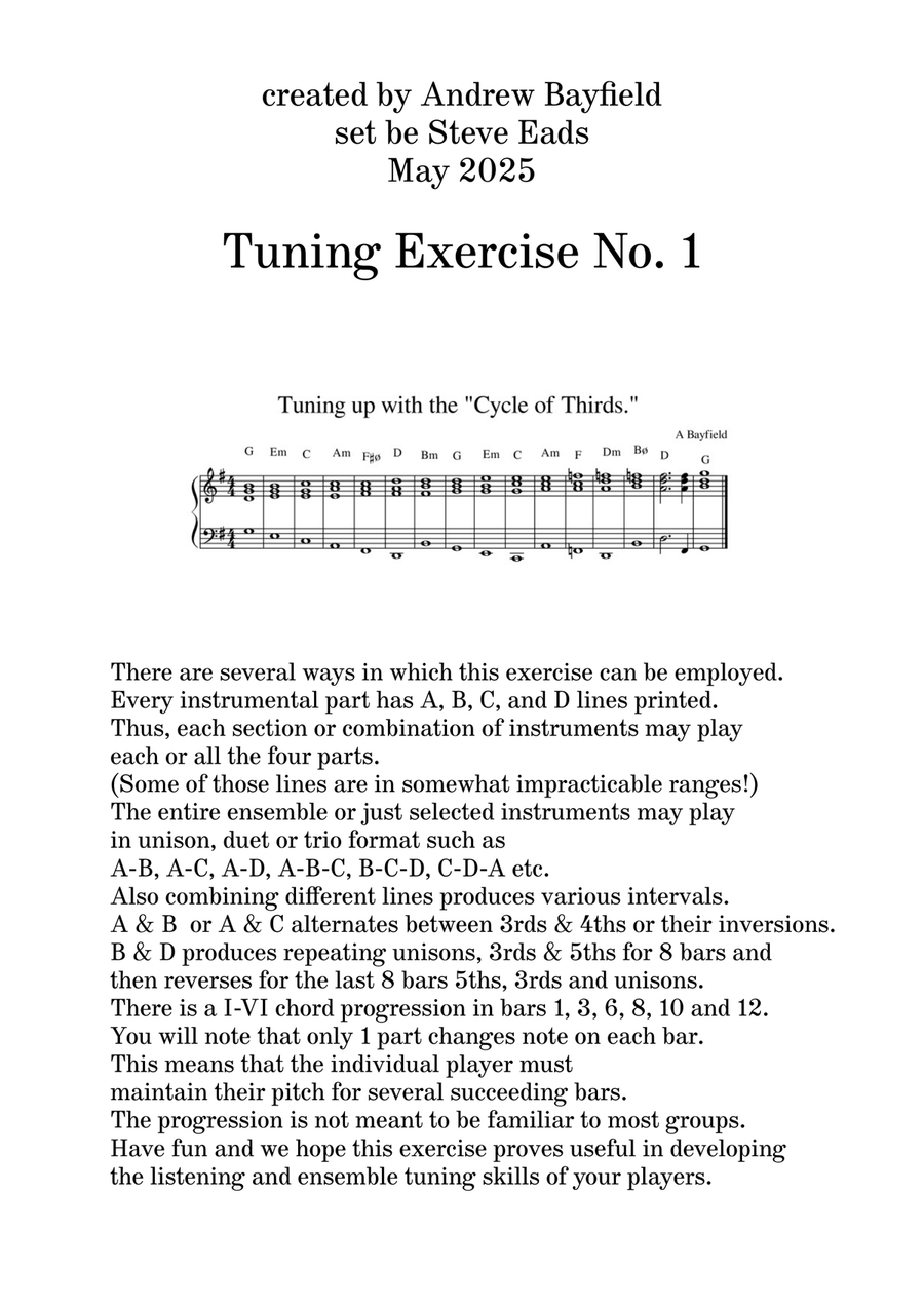 Tuning Exercise No. 1 Concert Band scores gallery preview page 1