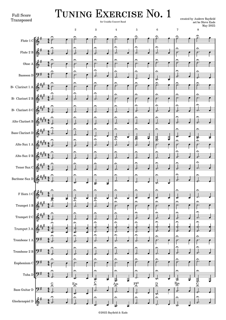 Tuning Exercise No. 1 Concert Band scores gallery preview page 2