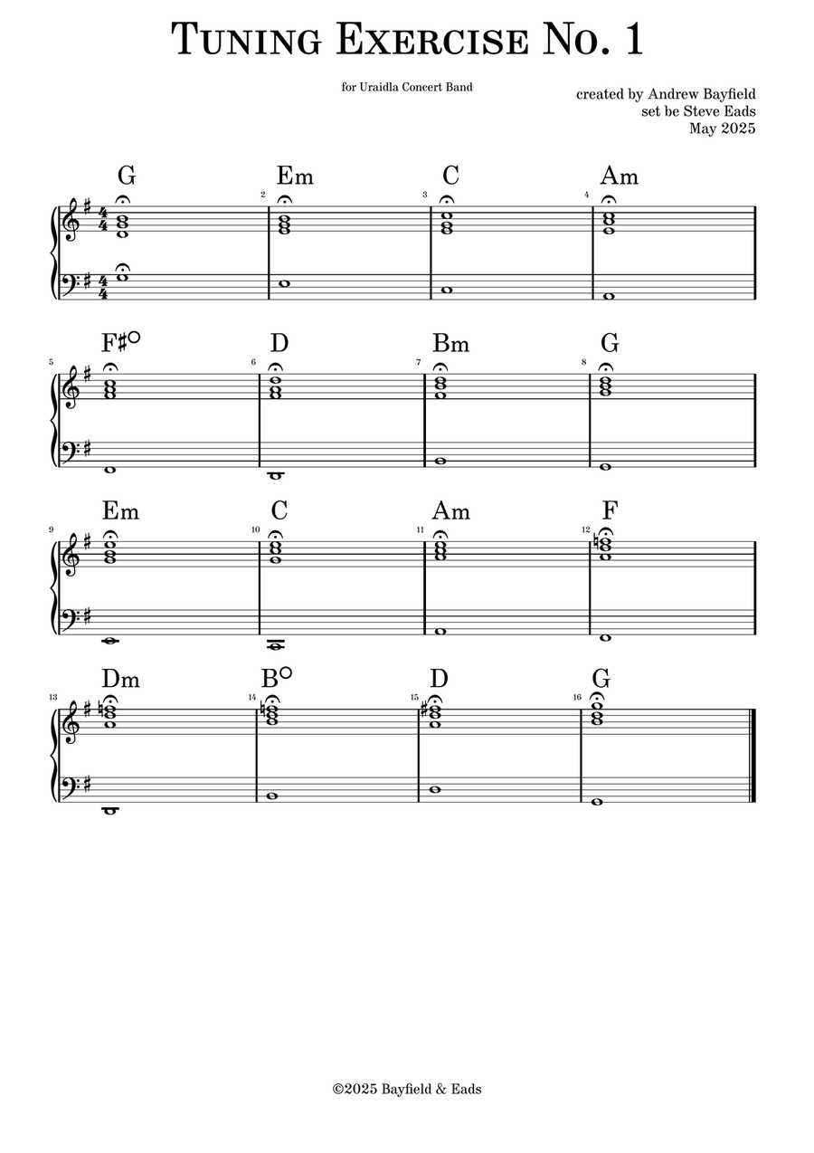Tuning Exercise No. 1 Concert Band scores gallery preview page 4