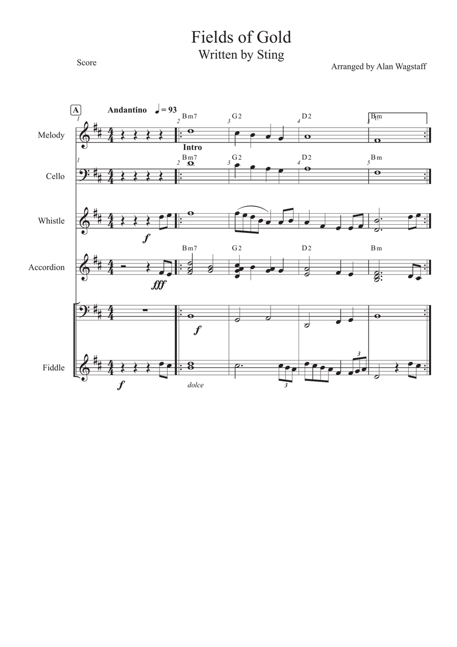 Fields Of Gold - Score Only Small Ensemble scores gallery preview page 2