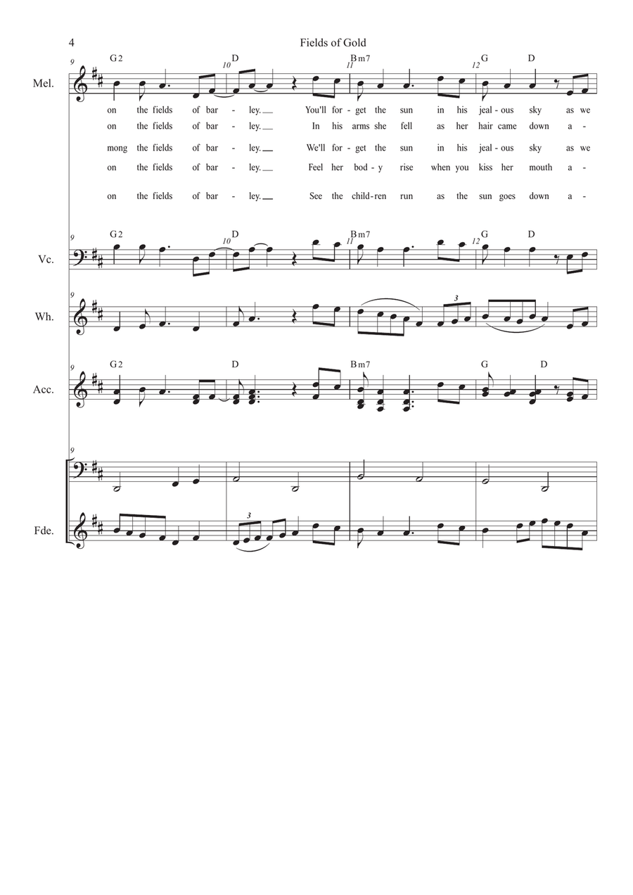 Fields Of Gold - Score Only Small Ensemble scores gallery preview page 4