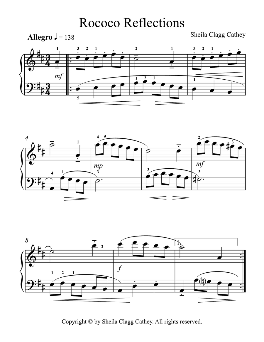 Rococo Reflections Rococo Reflections Piano Solo scores gallery preview page 2
