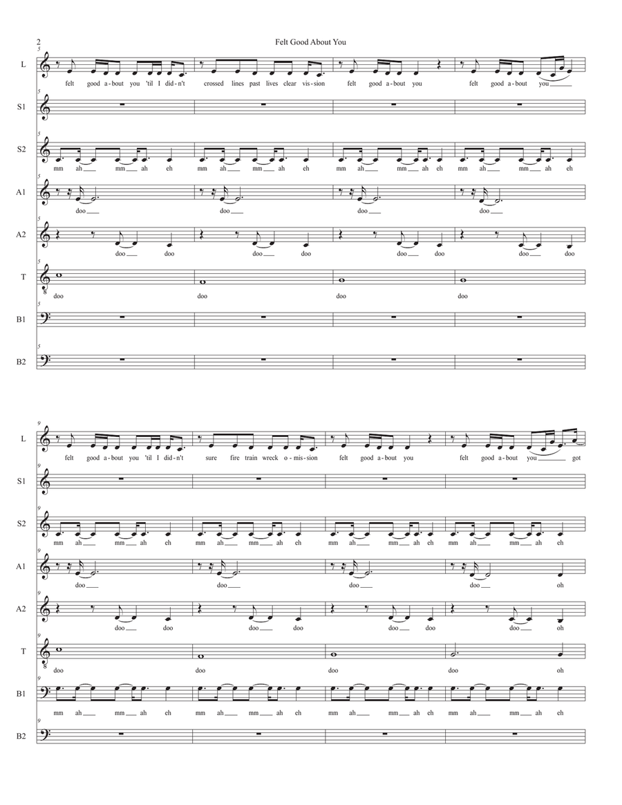 Felt Good About You Felt Good About You Divisi scores gallery preview page 2