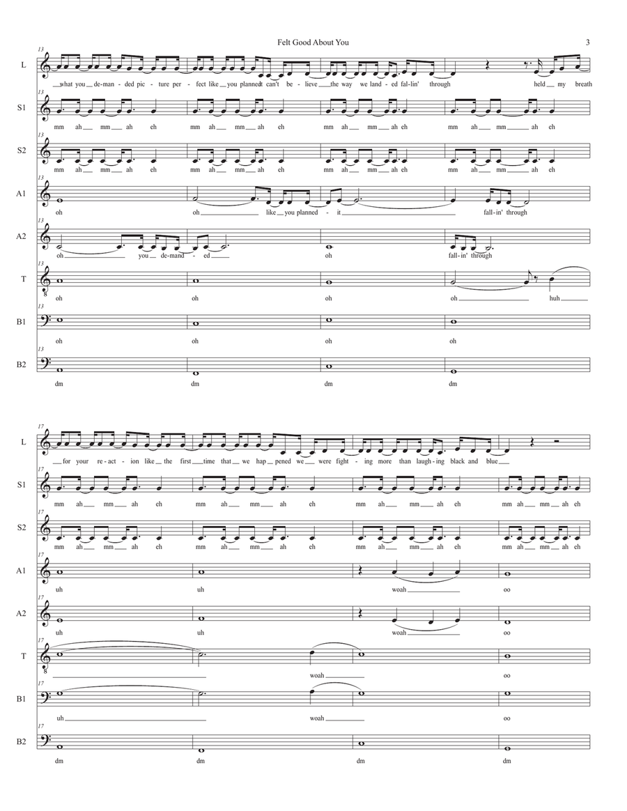 Felt Good About You Felt Good About You Divisi scores gallery preview page 3